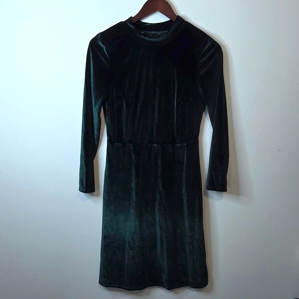 AL'OFA Green Velvet Velour Holiday Cocktail Dress New With Tags Size Small